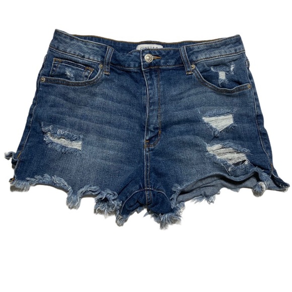 Just USA Shorts Distressed Raw Hem Denim Large - Picture 12 of 12